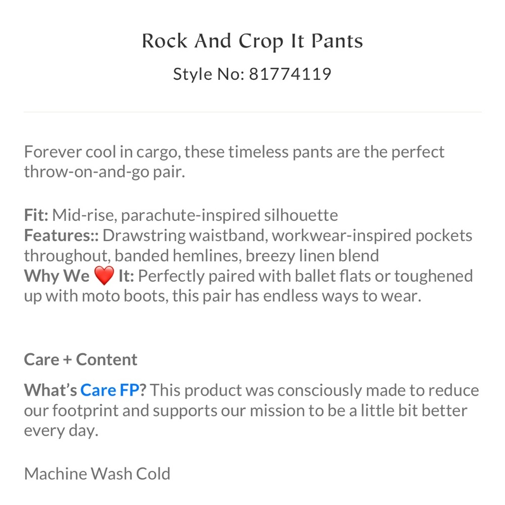 Sold out! Free People Rock and Crop It Linen Cargo Pants - Picture 4 of 16